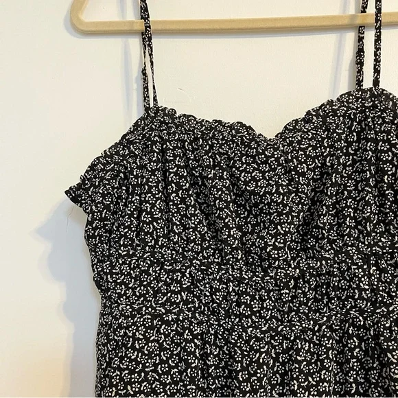 Madewell Black White Mini Dress Sophia Cami Tiered Mini Dress in Micro Daisy 2 - Picture 4 of 11